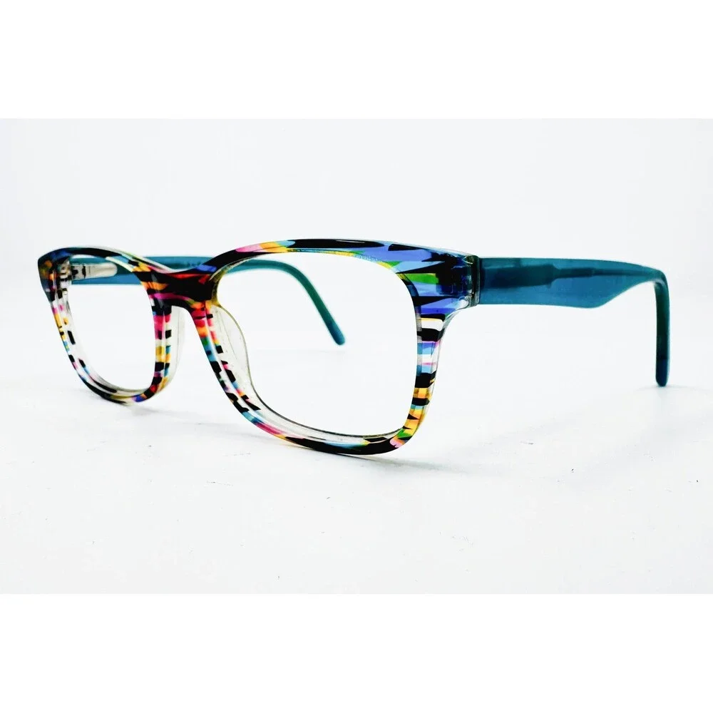 BCBG Eyeglass Frames Womens Blue Multi Striped CV 0002 51mm